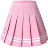 HOEREV Donne Ragazze Svasato Casual Mini Scuola Tennis Skater Casual Gonna Danza con Due Tasche Laterali e Pantaloncini Interni