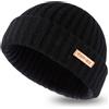 TOP-EX PolarWool™ 100% lana merino L/XL/XXL cappello Troyer berretto Watch Cap monostrato 3 stili caldo berretto invernale a maglia uomo donna, Nero , XL/XXL