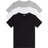 Tommy Hilfiger Uomo T-Shirt Maniche Corte Confezione da 3 Stretch Scollo a V, Multicolore (Black/White/Grey Heather), XXL
