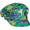 Seeberger Berretto Newsboy Colour Flowers Donna - Cotton cap Berretti con Visiera Cappello Baker Boy Visiera, Fodera Estate Primavera/Estate - Taglia Unica Verde