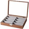 harayaa Organizer per occhiali da 8 scomparti, organizer per gioielli, contenitore per occhiali, custodia per occhiali per appartamento, cassettiera, Fodera Grigio Chiaro