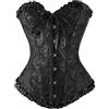 Generico Donna Bustiers Corsets Bridal Lingerie Lace Up Satin Boned Corset Women's Gothic Corsets Cinchers Overbust Bodysuit Corsetto Bustino Shapewear Lingerie in Pizzo Push Up per la Vita Halloween