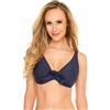 Vivisence 3202 Reggiseno Bikini Liscio Monocolorato Coppe Morbide con Ferretti, Blu Scuro,4F