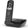 Gigaset AS690A - Telefono Portatile con Segreteria - Grande Display grafico Illuminato - Ottima Qualità audio - Vivavoce, Nero [Versione Italiana]