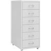 vidaXL Schedario Mobile Grigio 28x41x69 cm in Metallo