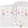 Aolso Paracolpi Lettino, 2 Pezzi Paraurti Cot Morbida e Traspirante, Paracolpi per Lettino con 10 Cinghia Fissa, Lavabile, 340cm x 30cm + 160cm x 30cm (Unicorno-Sfondo Bianco)