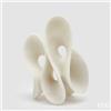Scultura Astratta Fluid Design in Ceramica Colore Avorio H31,5 cm | EDG