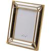 Cornice Portafoto da Appoggio Liberty in Metallo Dorato e Specchio 25x20 cm | EDG