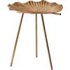 Tavolino da Salotto Foglia Tripode in Metallo Dorato H48 cm | EDG