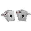 LINDENMANN Cuff-Daddy 1628 - Gemelli in argento con carte da gioco, Argento Rodio, Senza pietra.