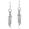 AeraVida Incredibili orecchini pendenti in argento sterling con doppia piuma .925