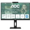AOC MONITOR 27 LED IPS QHD 16:9 4MS 350 CDM, WEBCAM, USB-C, PIVOT, DP/2HDMI, MULTIMEDIALE