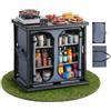 VEVOR Mobiletto da Campeggio Portatile Pieghevole, Cassetto Portatile da Esterno 6 Scomparti Portaoggetti Piano in MDF Carico max 30 kg Postazione Cucina da Picnic Barbecue Feste Viaggio in Camper