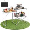 VEVOR Tavolo Cucina Pieghevole Portatile da Barbecue, Cucina Postazione di Cottura Pieghevole Tavolino Laterale con Borsa per Trasporto, Campeggio Viaggio in Camper Picnic Feste Barbecue all'Aperto