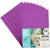 m-office Fogli di Gomma Eva Colorata Glitterata, Gomma Crepla per Scrapbooking, Scuola, Cartoncini Creativi, Lavoretti, Torte Scenografiche, Scuola o Progetti Artistici 40x60cm (Lilla, 20uds)