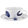 Alessi Itsumo - Yunoki ware NF08/87S - Set di Tazza da Caffè Filtrato di Design, con Sottotazza, Estetica Minimale, in Porcellana Bianca con Decoro Samiro Yunoki, Diametro 15 cm