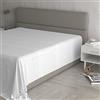 Italian Bed Linen Lenzuolo Sopra MAX COLOR Matrimoniale Maxi 270x300 cm, 100% Cotone Made in Italy - Lenzuola Letto Matrimoniale Maxi in Tinta Unita - BIANCO
