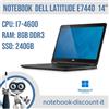 Dell Latitude E7440 Notebook 14" Cpu i7-4600 Ram 8gb DDR3 SSD 240Gb Win11Pro