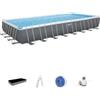 Bestway Piscina fuori terra con struttura rettangolare bestway power steel frame con telo, pompa e scaletta grigio scuro 956x488x132 cm - cod. 56623-new