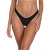 RELLECIGA Slip Bikini con Perizoma Laterale da Donna, Nero, S