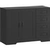 HOMCOM Sideboard, Mobiletto, stile moderno, 4 Cassetti, 1 Armadio, 105 x 40 x 76 cm, Nero | Aosom Italy
