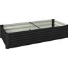 Outsunny Fioriera rettangolare orto da giardino in acciaio galvanizzato bordo di sicurezza e fondo aperto 150x70x30cm grigio scuro | Aosom Italy