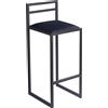 Ferro Sgabello da bar nero 84 cm con schienale - Sgabello da bar in metallo con seduta imbottita - Stile Industrial Loft - Nero