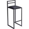 Ferro Sgabello da bar nero 84 cm con schienale - Sgabello da bar in metallo con seduta imbottita - Stile Industrial Loft - Nero Eco