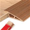 AnkekolyStar Soglia di Dislivello Pavimento in PVC, Profilo di Transizione Pavimento per Dislivello di, Pavimento Bordo Autoadesivo (Legno Marrone, 5~10mm(H),2M(L))