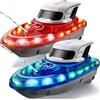 SYMA Set di 2 barche telecomandate per bambini da 8 a 12 anni, Barche da corsa RC con LED e spray ad acqua, 20 minuti per barca, 40 minuti in totale, giocattolo per piscina e lago, regalo per ragazzi