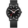 Mondaine Essence black orologio Uomo Analogico Al quarzo con cinturino in Silicone MS1.41120.RB