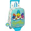 safta BABY SHARK SURFING - Zaino scuola 232 con carrello 805, facile da pulire, ideale per bambini di diverse età, comodo e versatile, qualità e resistenza, 22 x 10 x 28 cm, colore: blu e bianco,