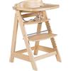 roba Seggiolone per Neonati Evolutivo Sit Up Click e Fun + Vassoio Rimovibile - con Barra di Protezione - Ergonomico - Altezza Regolabile - Legno Naturale
