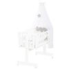 roba Culla Little Stars - 40 x 90 cm - Legno - Culla e Lettino - Set da Letto Completo di Chiusura e Arredo Tessile - Bianco/Grigio