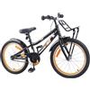 KGPWRCVD Bicicletta per bambini da 18 pollici, arancione e nero, con robusto telaio in acciaio, sella ergonomica e sistema frenante efficiente per una guida sicura