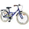 KGPWRCVD Bicicletta per bambini con telaio in acciaio da 20 pollici, blu scuro, manubrio e sella regolabili, robusta struttura in acciaio con impugnature in gomma, freni tradizionali, sella