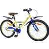 KGPWRCVD Bicicletta per bambini da 20 pollici, colore giallo, per 6-11 anni, design classico con forcella in acciaio, sella anatomica e sella regolabile e manubrio per un comfort ergonomico.