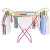 COGLIANESE CASA & RICAMBI Stendino in Ferro - 20 metri stenditura - Salvaspazio (Verde e Fucsia) | Richiudibile, supporta 10 KG abiti - struttura tubolare, apertura 180 cm, ideale per interni e balcone