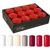 Klocke Kerzen Candele a colonna di alta qualità: candele dell'Avvento, confezione di candele (color rosso rubino, XS, larghe: altezza 7 cm, diametro 6 cm, 12 pezzi)