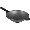 RISOLI' Risoli 0380GR/30HS0, Padella wok antiaderente in granito, Nero, 30 cm