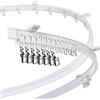 Jetec Binario per Tende a Soffitto Curvo Staffe Pieghevole per Binario per Tende Letto a Castello Divisorio per Finestre Flessibile Dritto (Bianco, 2 m/ 6,6 ft)