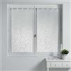 Douceur d'Intérieur. Coppia di tende dritte con passanti, 60 x 90 cm, velate, sabbiate, ricamate con piccoli fiori, colore: bianco.