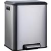 KARAT Pattumiera in acciaio INOX 30 litri - Chiusura silenziosa e pedale - Doppia separazione dei rifiuti (Jack)