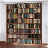 ZHWK Tende Libreria Oscuranti per Interni per Camera da Letto con Occhielli, Tenda Termica Isolante Oscurante Biblioteca Stampa in 3D Tende Adolescente Adulto per Soggiorno 2 Pezzi 117x230 cm