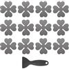 PATIKIL 12 PCS Adesivi Antiscivolo per Vasca, Adesivi Antiscivolo per Doccia con Raschietto Decalcomanie per Pavimento Doccia Forma Quadrifoglio Carini Tread Vasca, Grigio