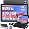 DEERTiME 2026 Tablet 10 Pollici Android, 12GB RAM + 128GB ROM/TF 1TB, 5G WiFi, Bluetooth 5.0, Batteria 6000mAh, 5+8 MP Camera, Widget, GPS, Widevine L1, GMS, Tablet con Custodia, Mouse e Tastiera - Nero