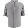 EndoraDore Camicia da uomo in lino e cotone a maniche lunghe casual tinta unita per l'estate spiaggia décontractée, grigio, XXL