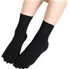 ITRHJTGP Calze Con Dita 5 paia di calzini da uomo e da donna in nylon con dita, tinta unita, neri e bianchi, trasparenti, a compressione, sottili, in seta.