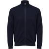 SELECTED HOMME Felpa a Maniche Lunghe da Uomo Selected Basic | Cardigan in Cotone Tinta Unita | SLHBERG Zip, Blu (Navy Blazer/Melange), S