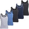 MT®, canottiere a costine, da uomo, confezione da 5 pezzi 5 colori 50 (XL)